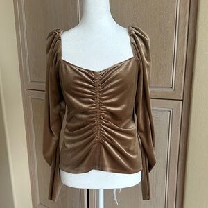 A.L.C. Elegant Shimmery Brown Ruched Women's Top